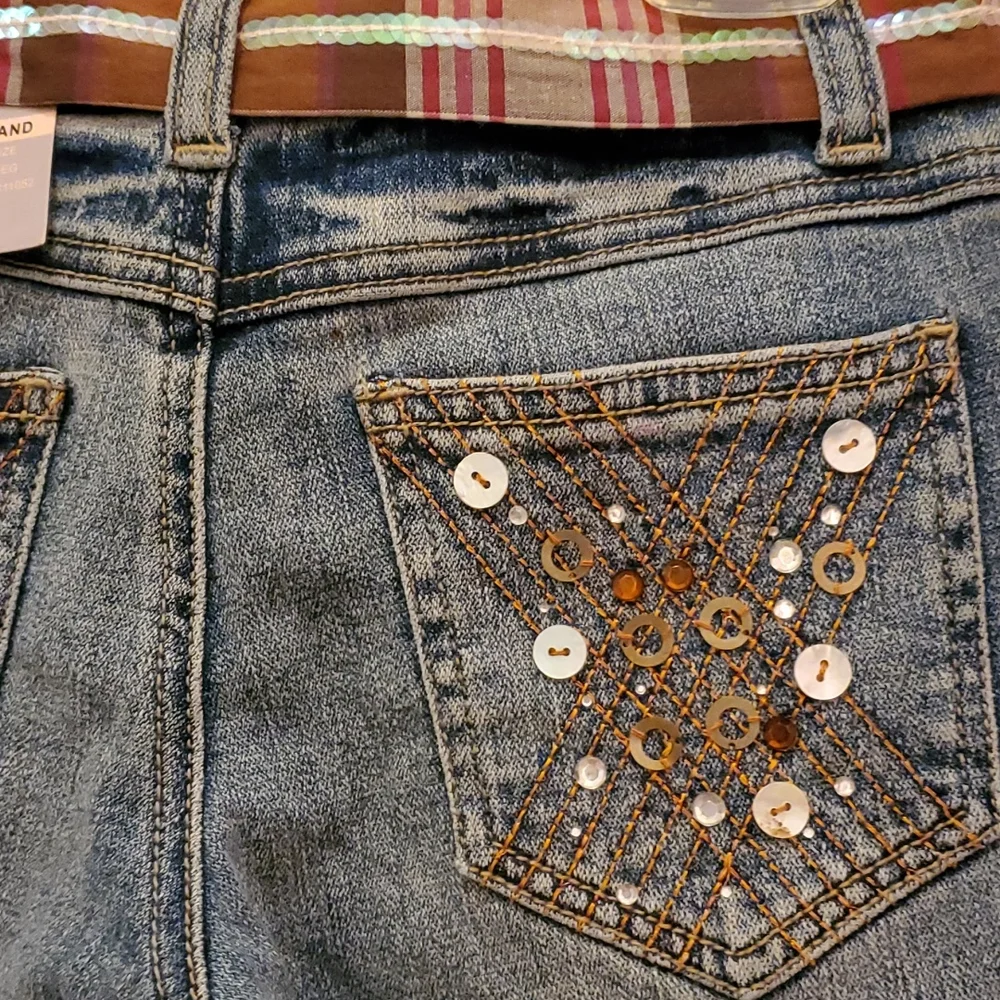 Imperial Star Adjustable Waistband Cropped Jeans Girl's 8 Reg - Picture 3 of 6